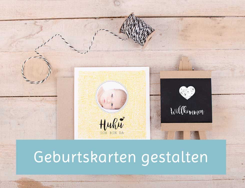 Kreative Geburtskarten individuell online selbst gestalten - carinokarten